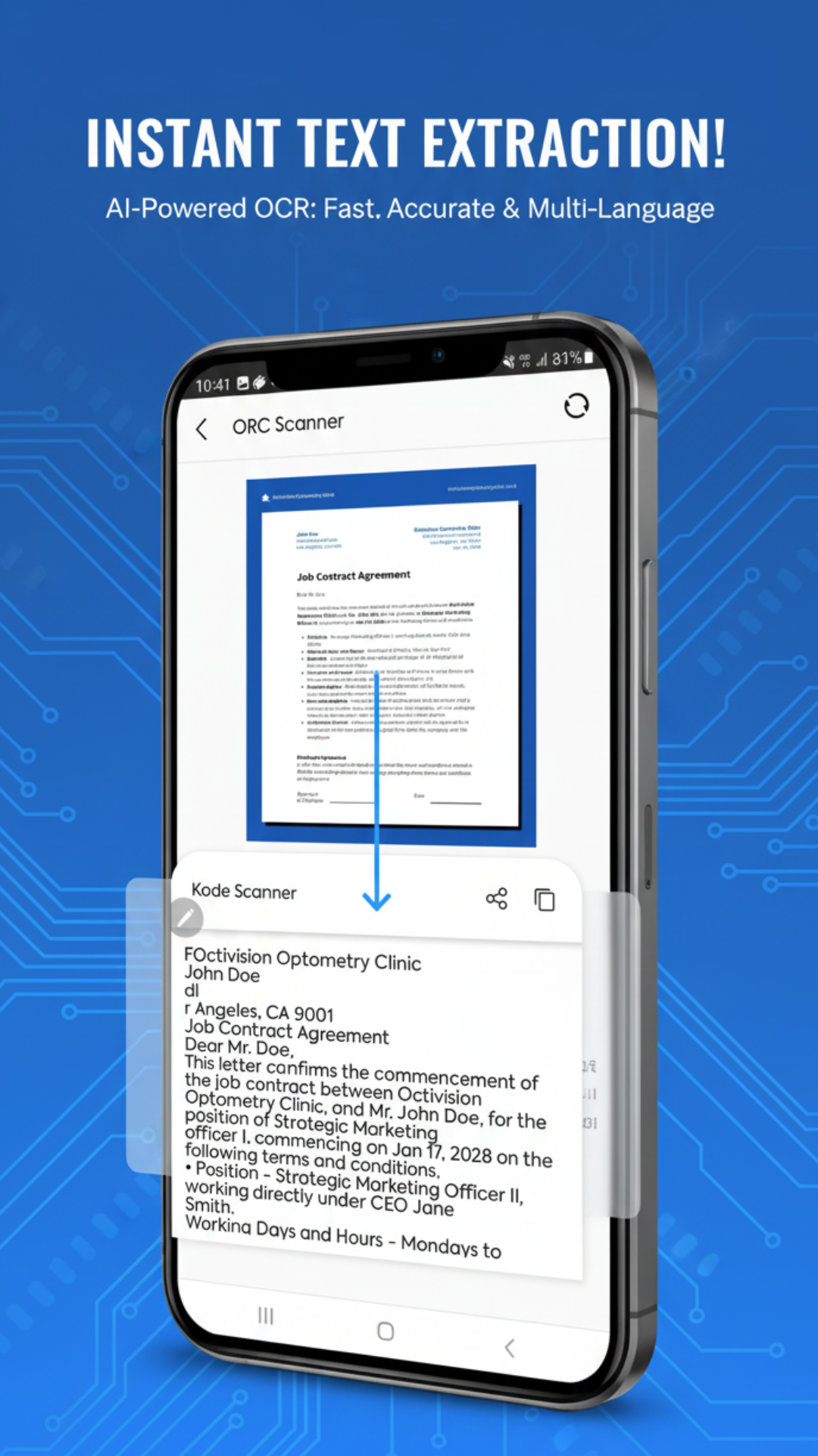 KodeScanner App Interface
