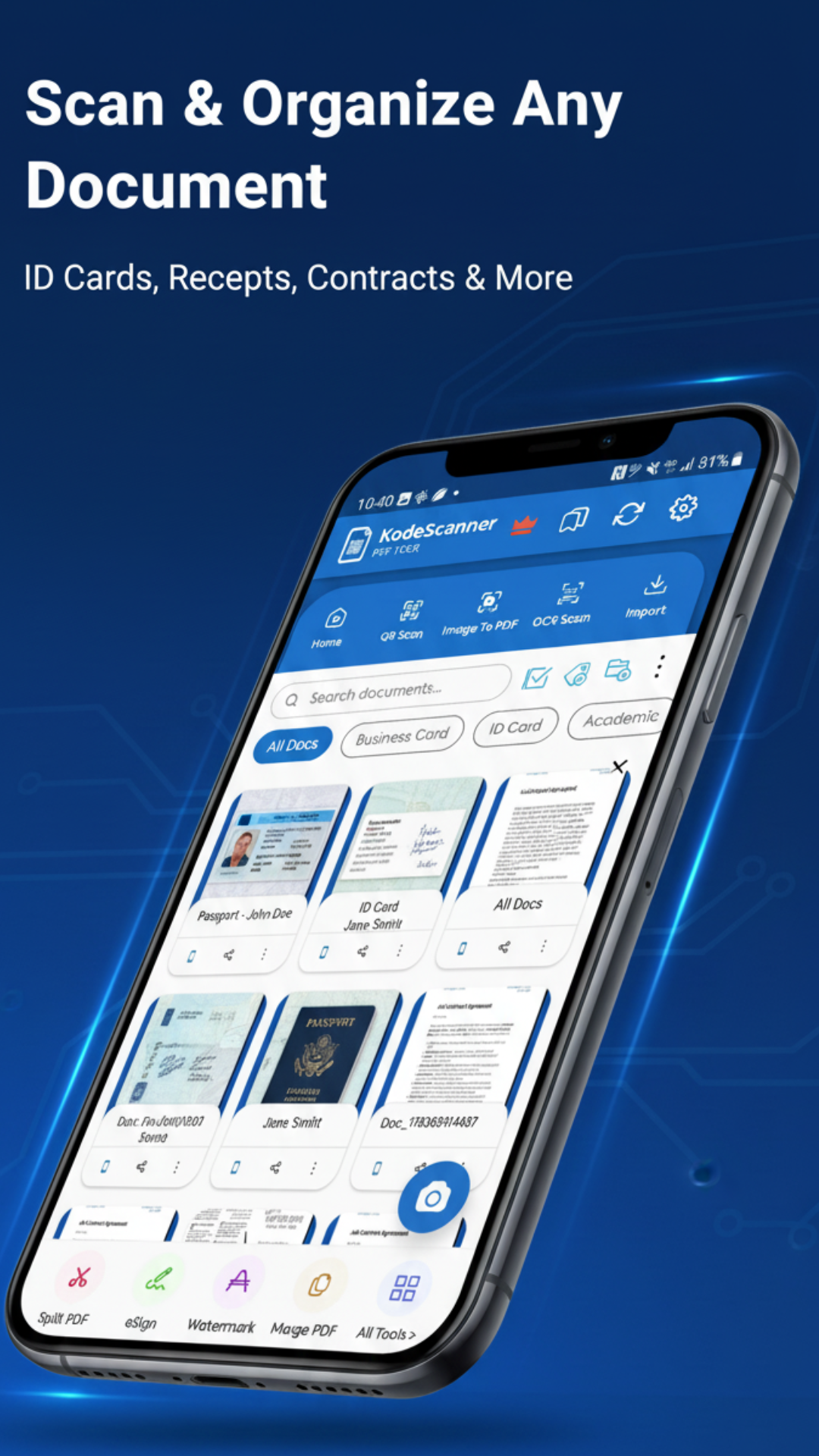 Scan & Organize Any Document - KodeScanner