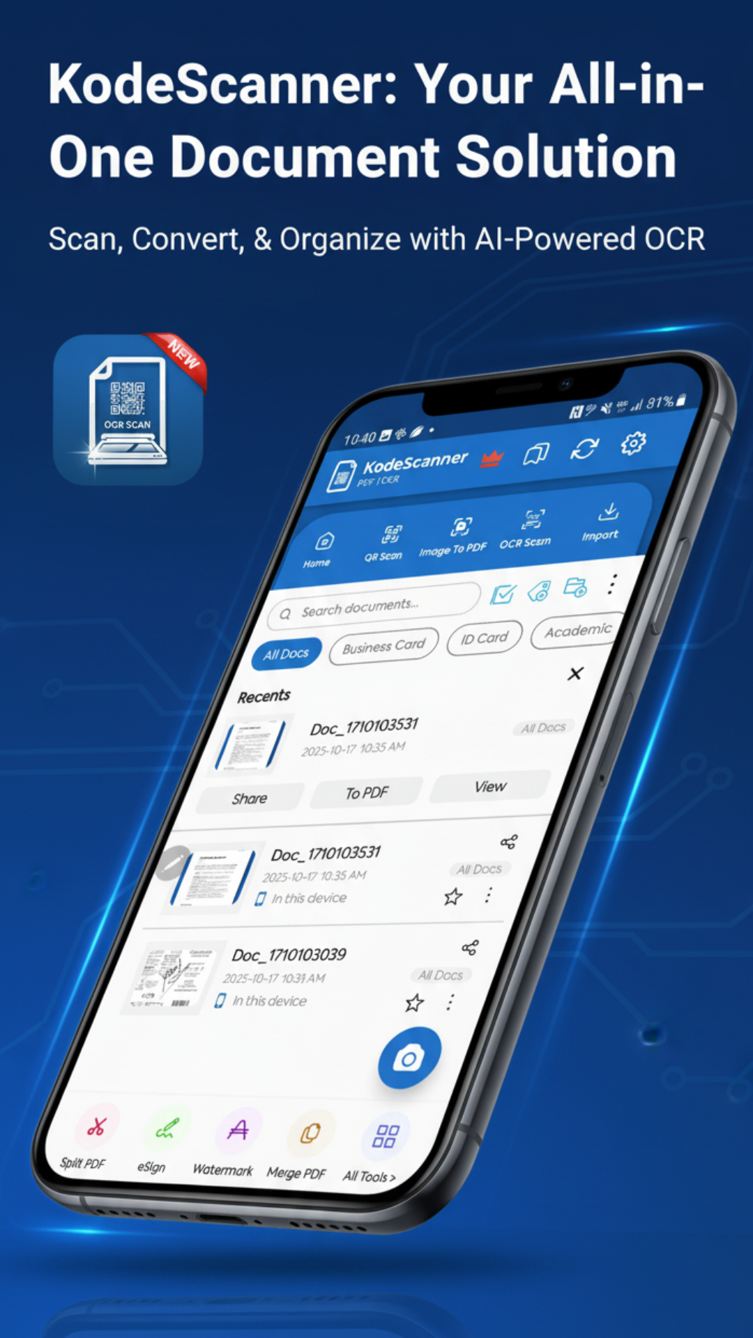 Scan Convert & Organize - KodeScanner